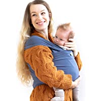Boba Wrap- Fular Elástico Portabebé Ergonómico - Ideal Porteo Recién Nacidos (Vintage Blue)